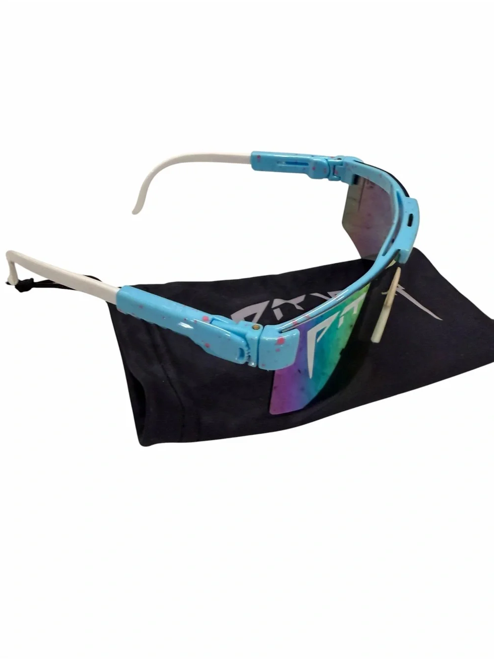 PIT VIPER The Gobby Polarized Sunglasses Blue Pink Splatter NWOT